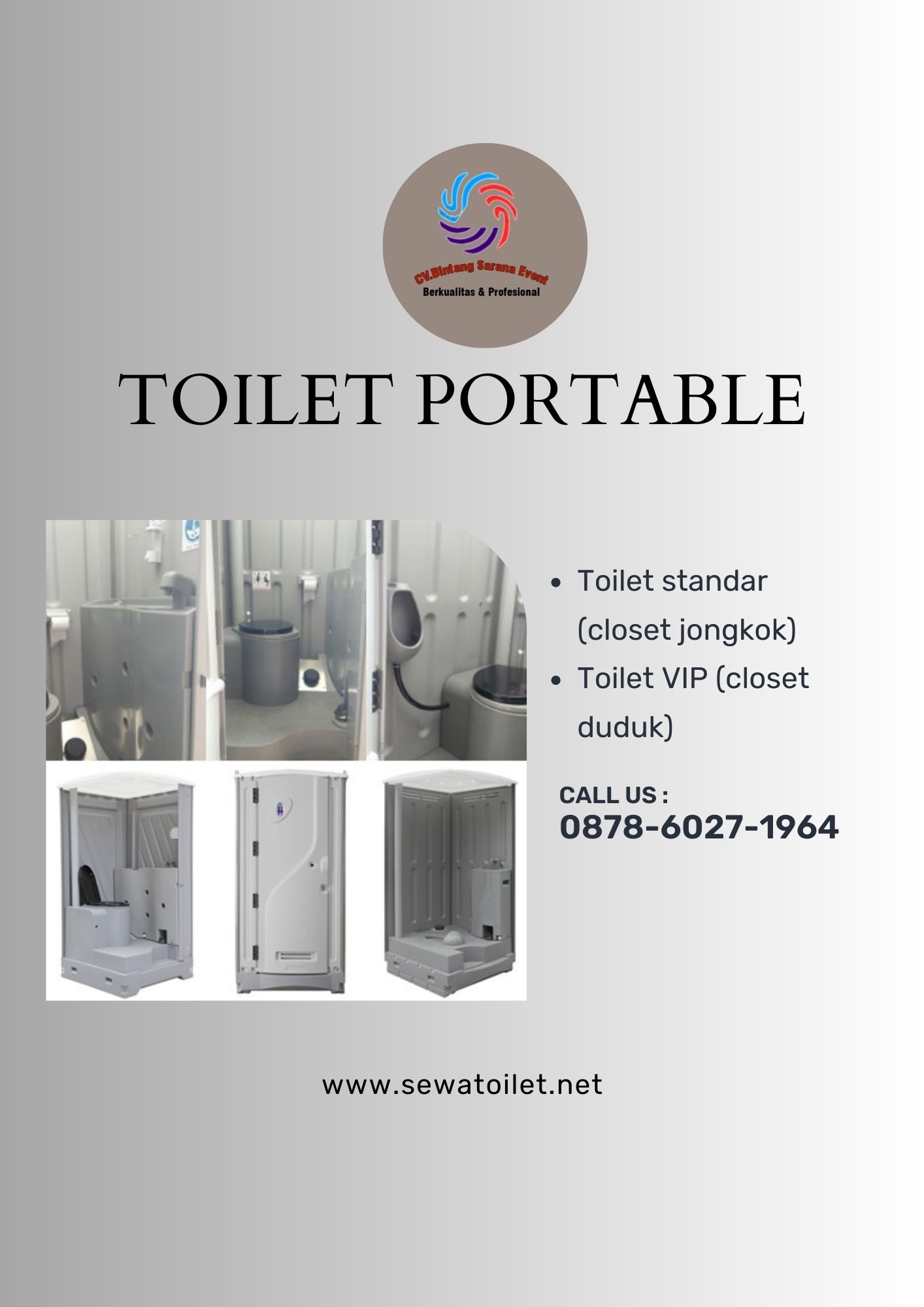 Harga Sewa Toilet Portable Standar dan VIP Bekasi